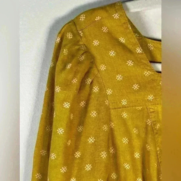 Maeve | Anthropologie Moana Linen Blend Button  Back Belted Blouse Size 2 - Picture 7 of 13